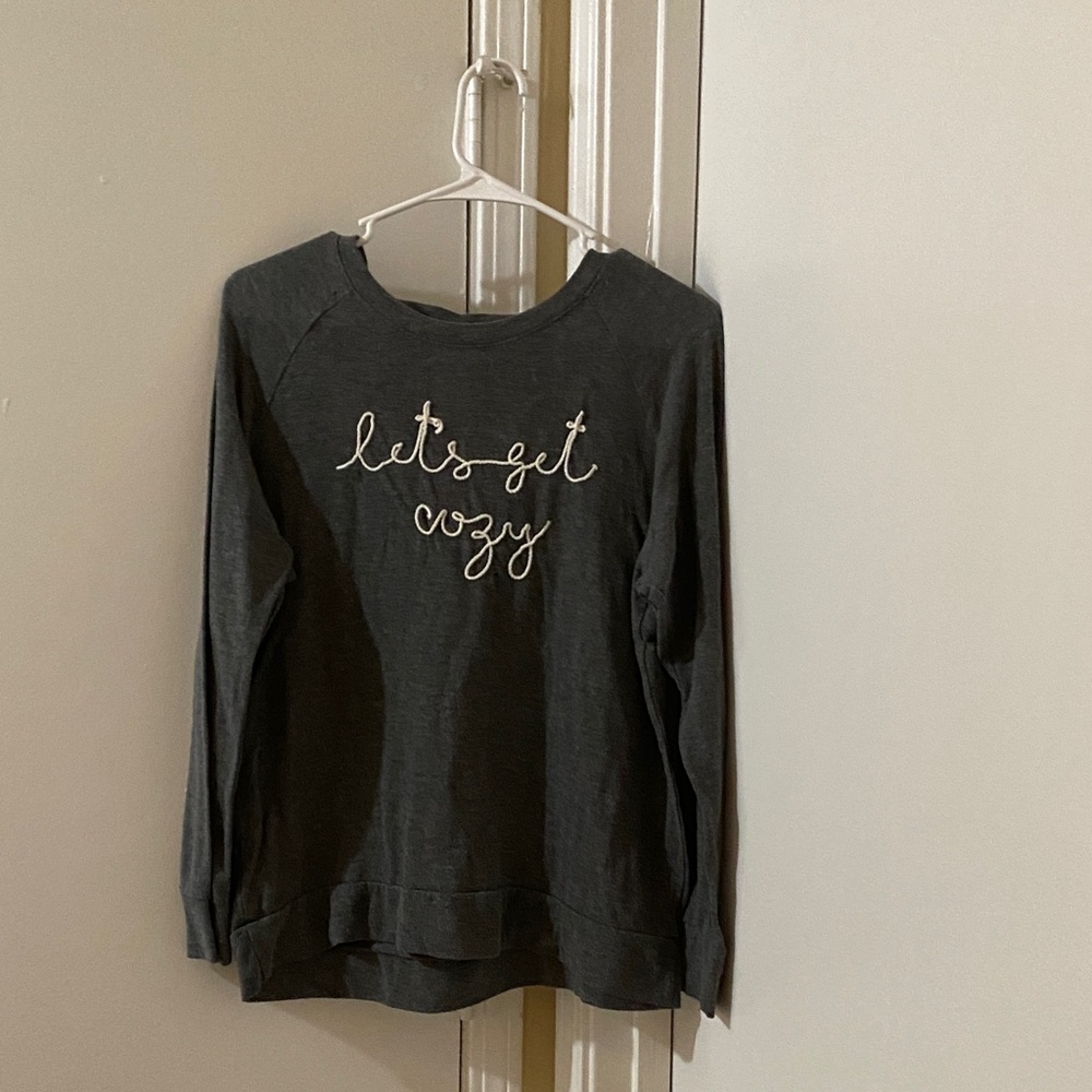 Secret Treasures Charcoal Long Sleeve Shirt